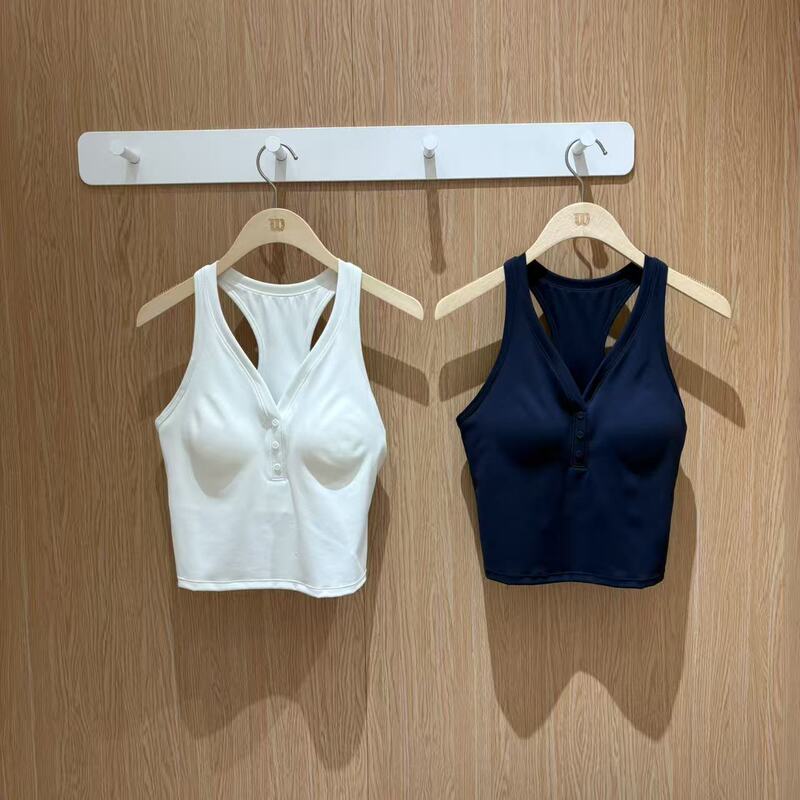 Wilson's New Summer Women's Moisture-Absorbing, Quick-Drying, Antibacterial V Neck Tight-Fitting Tennis Sports Vest T-Shirt We00568