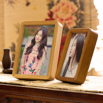Back printing solid wood teak fillet photo frame table children wash Photo wedding photo frame custom gift exquisite ornaments