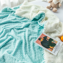 Pure white blanket thickened warm lunch break blanket rabbit velvet soft Photo love small hair blanket single autumn and winter