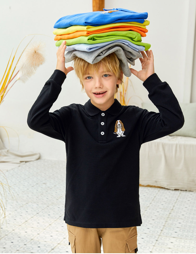 Hush Puppies  暇步士 男童长袖T恤 POLO衫 天猫优惠券折后￥68包邮（￥118-50）105~170码多色可选