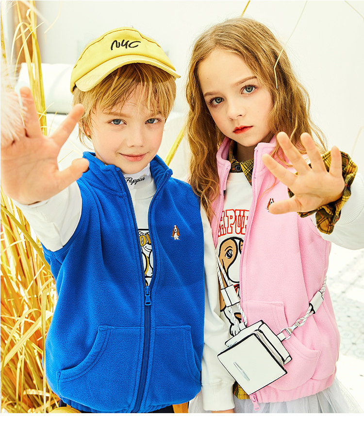 Hush Puppies 暇步士 2020秋装新款 摇粒绒 儿童保暖背心 双重优惠折后￥68包邮 男、女童105~170码多色可选