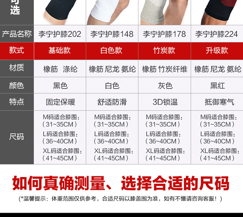 李宁保暖护膝冬季透气加厚加绒毛绒男女跑步运动保护膝盖健身护具 李宁保暖护膝冬季透气加厚加绒毛绒男女跑步运动保护膝盖健身护具