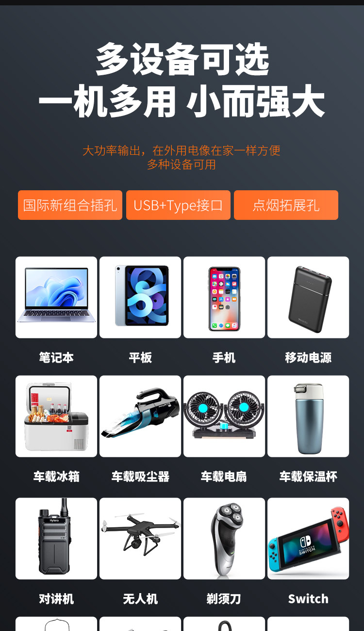 Car Inverter Converter 12V24V to 220V High-Power Multi-Function Charging Cigarette Lighter Fast Charging Source Socket