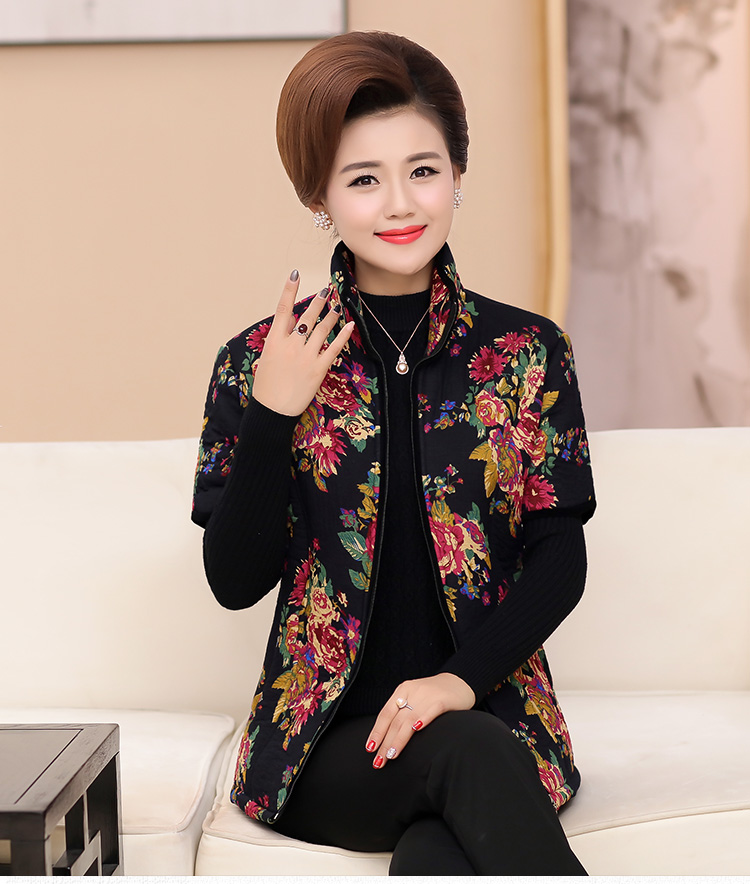 Áo mẹ cotton ngắn tay vest mùa thu và mùa đông vest cotton quần áo nữ cotton trung niên áo khoác cotton nữ nhà vest áo khoác trung niên