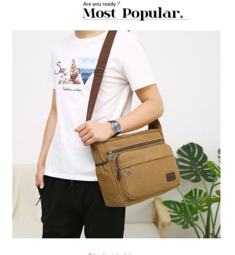 2019 mới túi vải nam xu hướng thời trang nam túi đeo vai retro Hàn Quốc giản dị Túi Messenger dung lượng lớn - Túi của con người túi charles & keith màu đen