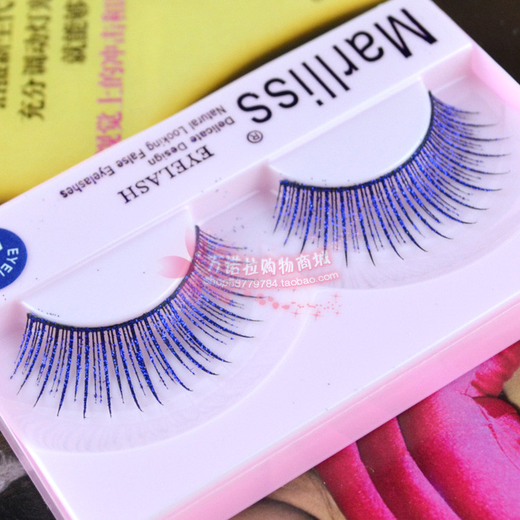 Latin dance performance makeup artist creative photo COSPLAY exaggerated thick blue shiny false eyelashes 541