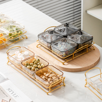 Light Extravagant Glass Fruit Pan Home Living Room Tea Table Sweets Desk Swing Pieces Front Desk Candy Pan Tea Chiche Snack Putting Pan