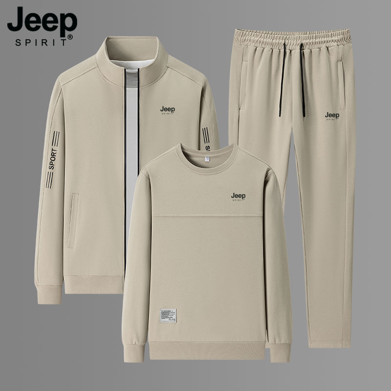 Jeep Spirit Sports Suit for Men, Spring and Autumn New Style, Casual Sweatshirt and Sweatpants, Loose Fit Men's Set Jeep Spirit Sports Suit for Men, Spring and Autumn New Style, Casual Sweatshirt and Sweatpants, Loose Fit Men's Set