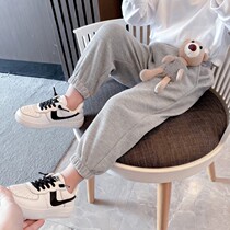 Childrens pants Spring and Autumn Girls Kids 2021 New Casual Sweat pants Foreign Air Baby Korean Version Of Bloomer Pants Big pp Pants Tide