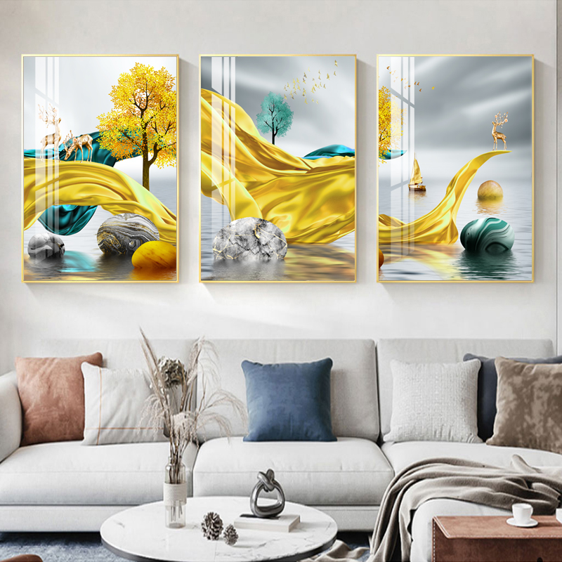 Living room decoration painting sofa background wall painting modern minimalist dining room painting light luxury Nordic bedroom crystal porcelain wall