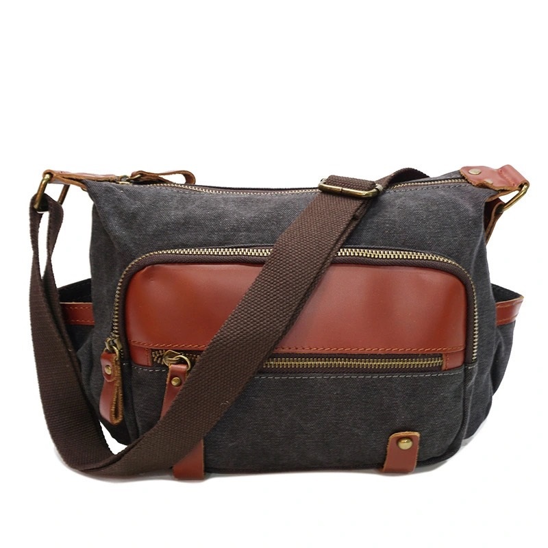 Original single-tail shoulder bag male and female retro-washing canvas with leather backpack tide mailbag bag Casual-skinned bag