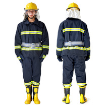 02 thickened five-piece suit fire mini fire station firefighter fire extinguishing protective suit set fire protection combat suit