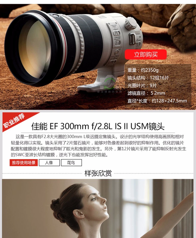 Canon / Canon EF 300mm f / 2.8L IS II USM tele ống kính máy ảnh tập trung SLR - Máy ảnh SLR