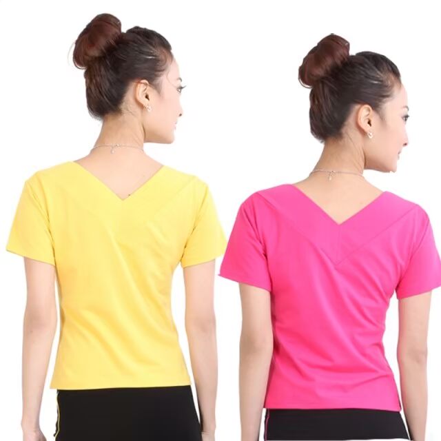 Ngắn tay phù hợp với thể dục thể dục nhịp điệu quần áo nữ thể dục nhịp điệu quần áo chạy thể thao quần áo yoga quần áo nhảy vuông quần áo phụ nữ quần áo tập thể dục