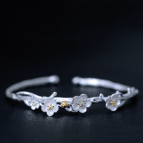 Plum Hanfu 925 Pure Silver Bracelet Woman Ancient Wind Silver Accessories Send Girlfriend China Wind Birthday 38 Queens Day Little Gift