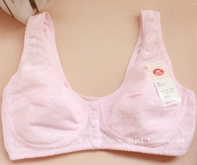 Áo ngực cotton trung niên và cũ không có vòng thép mỏng áo ngực thể thao ngủ áo ngực khóa trước đồ lót áo lót triumph