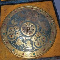 Hongshan culture bronze mirror double Phoenix Mirror gilt White Jade bronze jade characteristics old gold bronze sun god ancient jade pieces