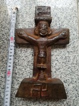 Red Mountain culture meteorite iron black skin jade cross Ancient jade characteristic town house auspicious old meteorite Tianzhu ancient jade swastika ornaments