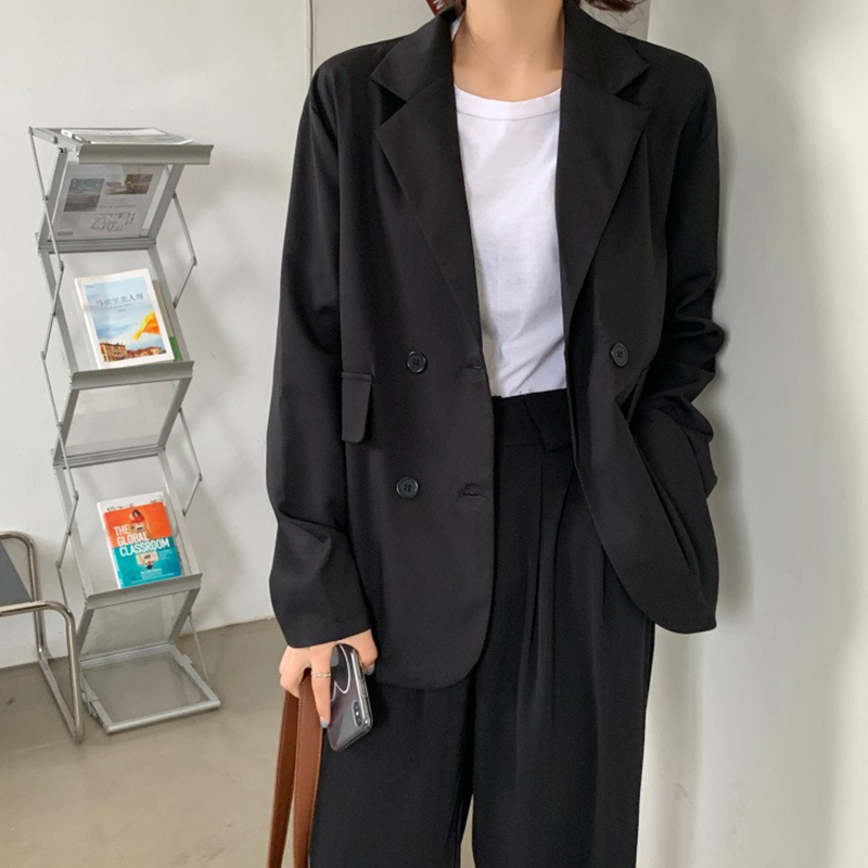 Black Blazer for Women 2026 Spring High-End Design Niche Ladies Casual Loose Elegant Suit Jacket Summer Black Blazer for Women 2026 Spring High-End Design Niche Ladies Casual Loose Elegant Suit Jacket Summer