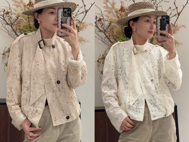 8030 High-End European-Style Lace Ribbon Elegant Jacket for Women, 2026 Spring New Versatile Slim-Fit Top for Petite Figures
