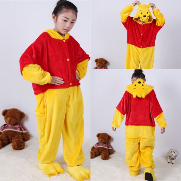 Mùa thu và mùa đông trẻ em flannel chim cánh cụt dễ thương cha mẹ phim hoạt hình động vật đồ ngủ một mảnh trẻ em lớn dễ thương dịch vụ nhà body dài tay cho bé gái