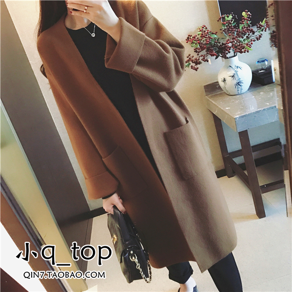 Rất dày ~ rất thẳng, có thể so sánh với một chiếc áo khoác! Áo len cashmere dày tầm trung áo len áo len dài