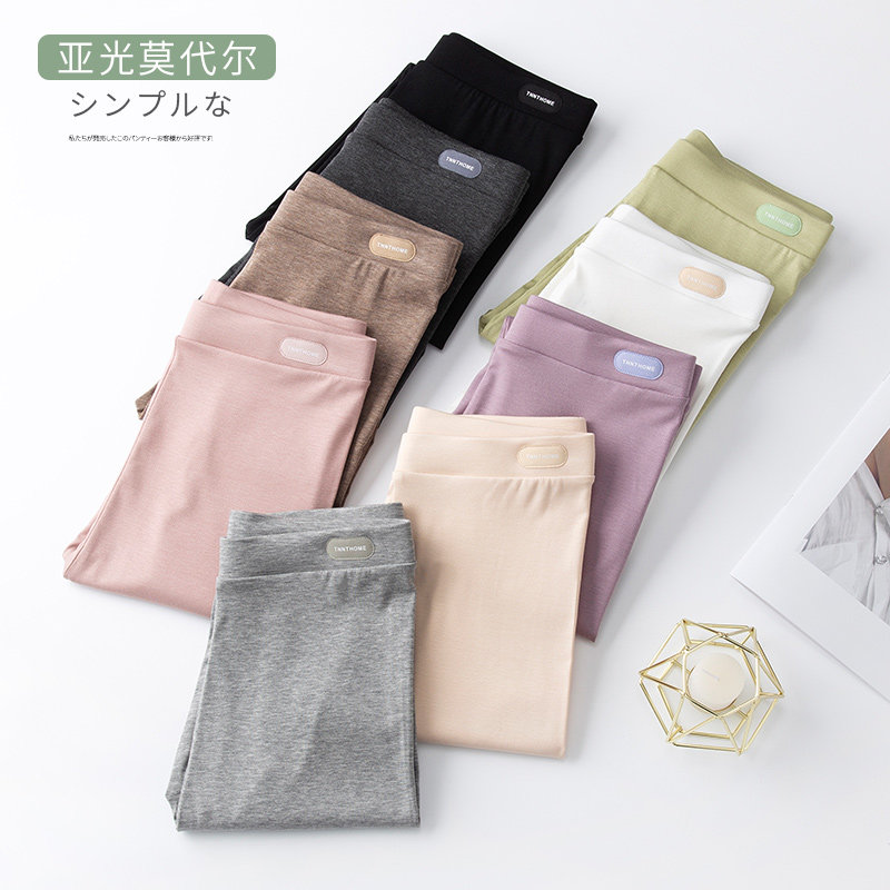 Inside lap pants woman outside wearing moDel spring summer slim fit large size tight fit pants elastic slim leg new black 90% pants