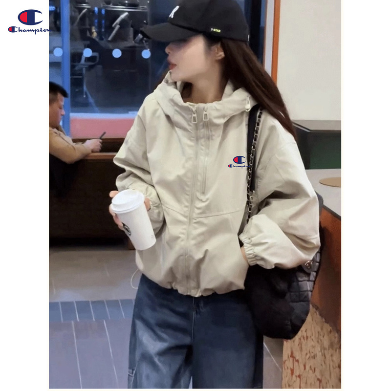 Brand Genuine Women's Sports Jacket for Spring and Autumn 2026, New Style for Petite Figures, Loose Padded Windbreaker
