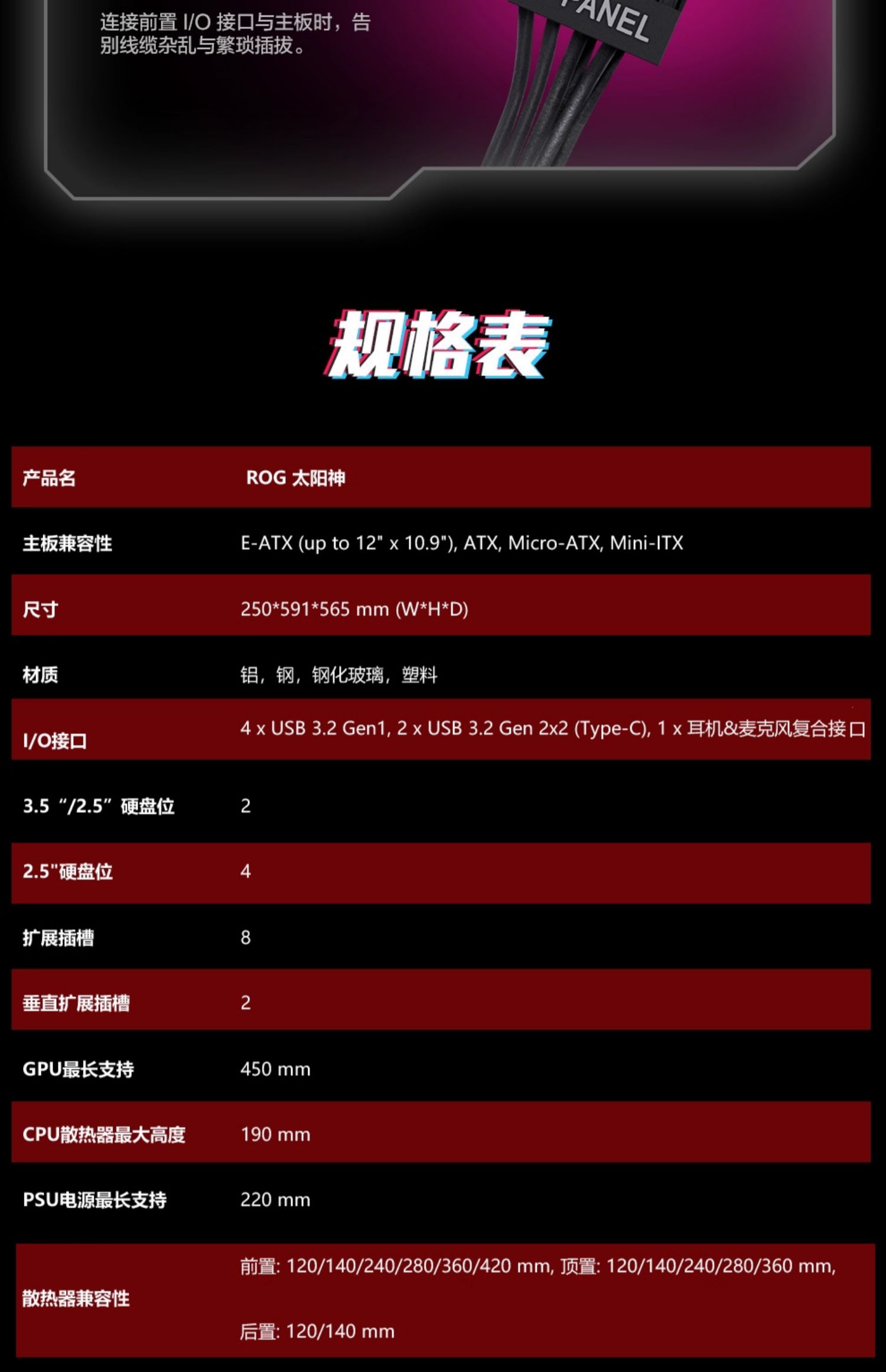 ASUS/华硕ROG玩家国度 GX601太阳神机箱全塔侧透明玻璃游戏机箱插图15