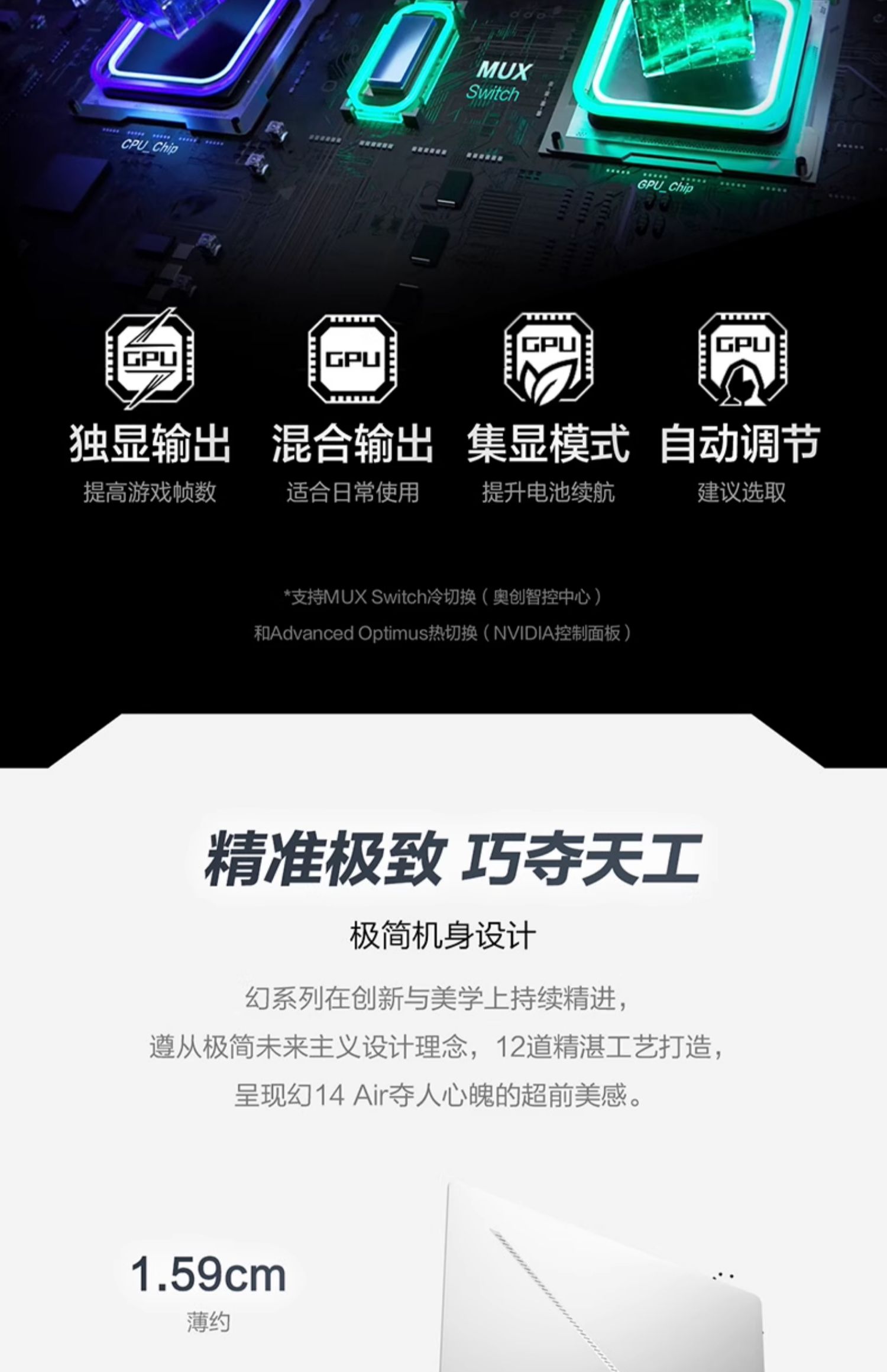 ROG幻14 Air 2025 14英寸 星云屏 设计师轻薄高性能游戏本笔记本电脑插图11