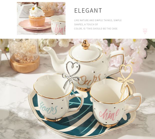 Bộ tách cà phê gốm sứ châu Âu cao cấp đơn giản bộ trà chiều sáng tạo hoa ấm trà nhà gốm cốc nước - Cà phê dụng cụ pha cà phê thủ công