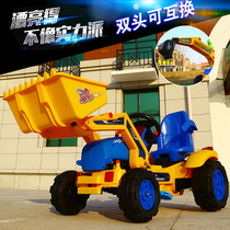 Childrens excavator Large toy bulldozer can sit and ride electric excavator excavator Super large charging forklift