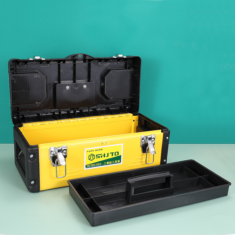 Party handheld toolbox 19 inch portable toolbox plastic iron material