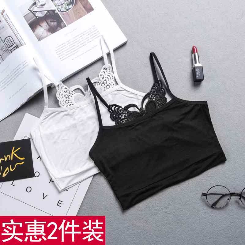 Sexy short beauty back bow suspender small vest female inner base anti-bare chest bandeau student underwear