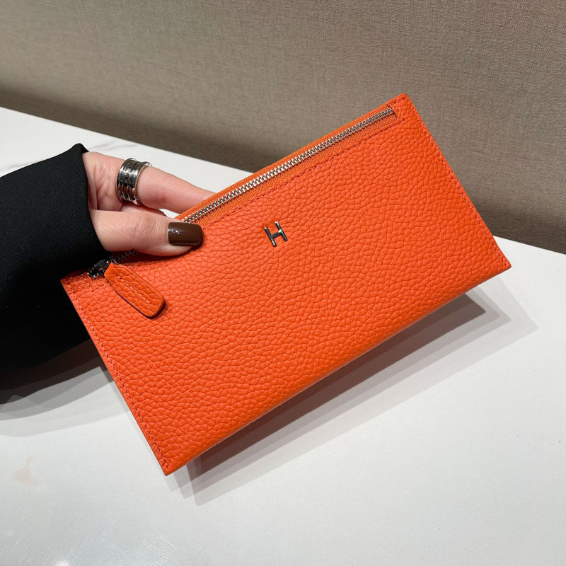 OneSeven Yiqi high-end leather long version wallet women's ultra-thin large-capacity long card bag clutch bag mobile phone bag