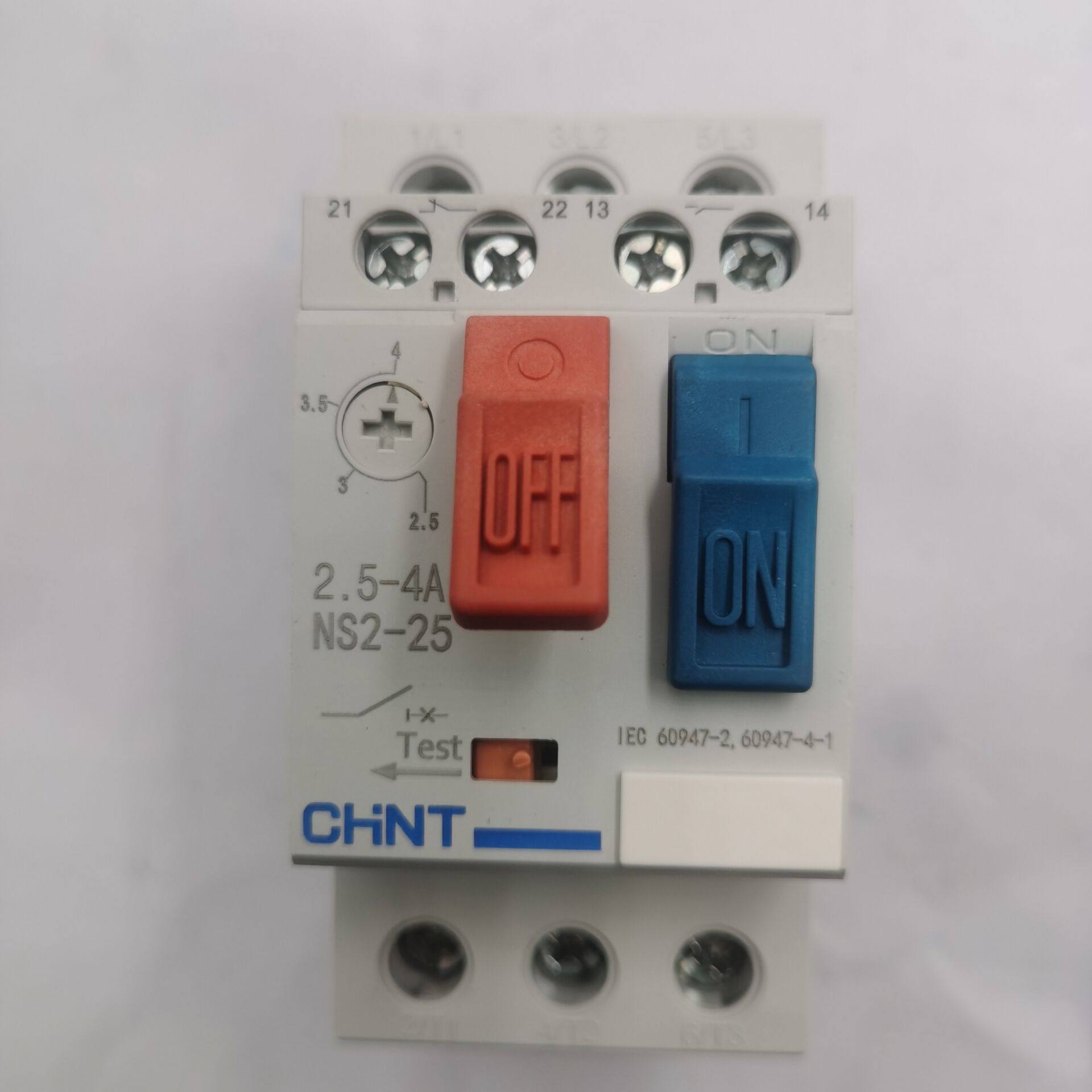 Zhengtai circuit breaker motor switch AC starter NS2-25 AE11 with auxiliary one open one closed silver