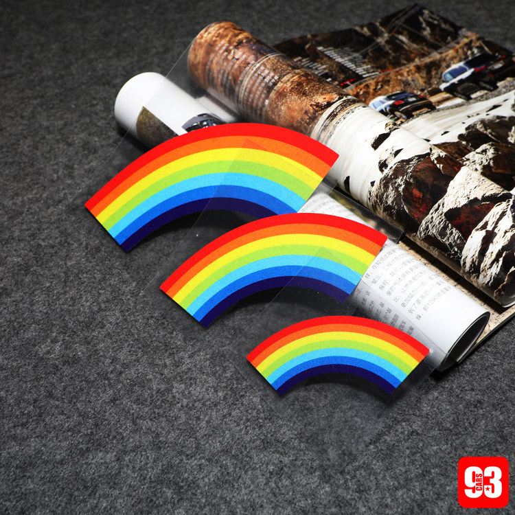 автоаксессуар 创意防水个性卡通彩虹反光贴 汽车机车改装贴花 行李箱装饰贴纸 Other