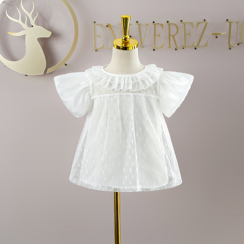 2026 New Style Girls' Summer Lolita Lace-Trimmed Short-Sleeve Shirt, Baby Girl Puff-Sleeve Versatile Doll Shirt 2026 New Style Girls' Summer Lolita Lace-Trimmed Short-Sleeve Shirt, Baby Girl Puff-Sleeve Versatile Doll Shirt