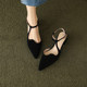 Italy Corso Venezia~ Versatile and Simple Open-Back Roman Sandals with Pointed Toe, Chunky Heel, and High Heels for Women