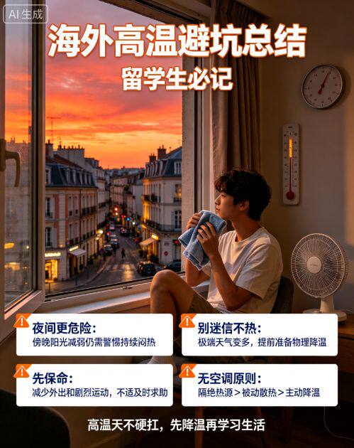 法国留学生抱冰瓶抗高温!欧洲热浪成因、海外极端天气自救指南