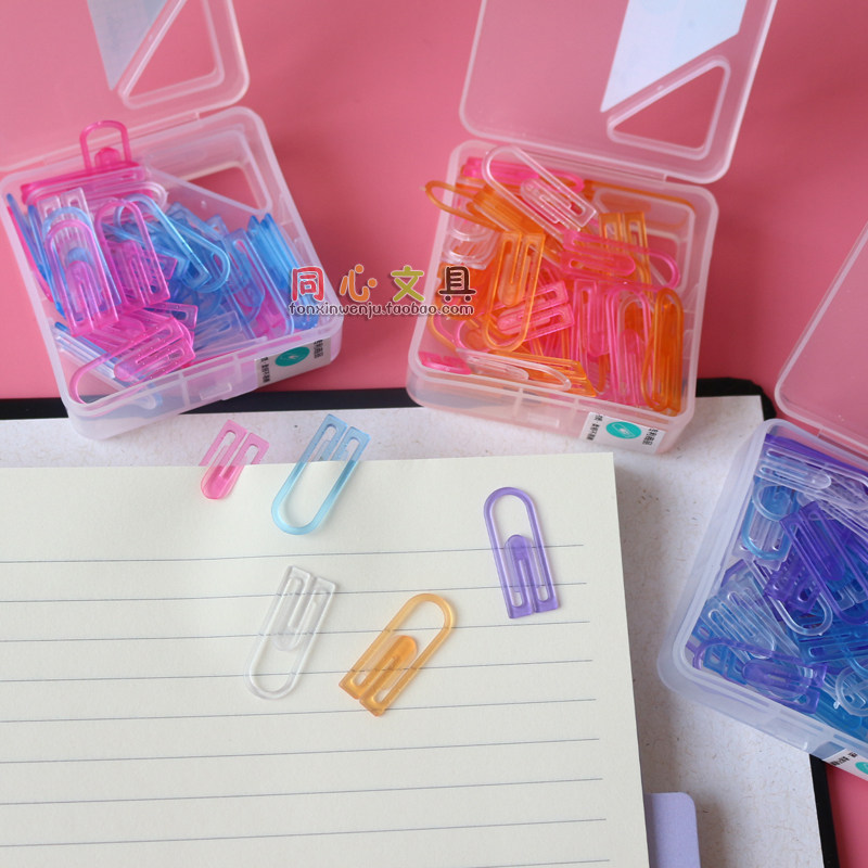 Giant door GS08-0011 Boxed color paper clip Plastic creative paper clip 60 paper clip Office supplies