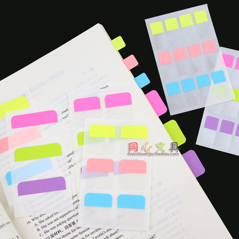 N sub-post classification pvc paper indexed sticker color fluorescent indication label transparent easy to stick hand ledger sepp sheet