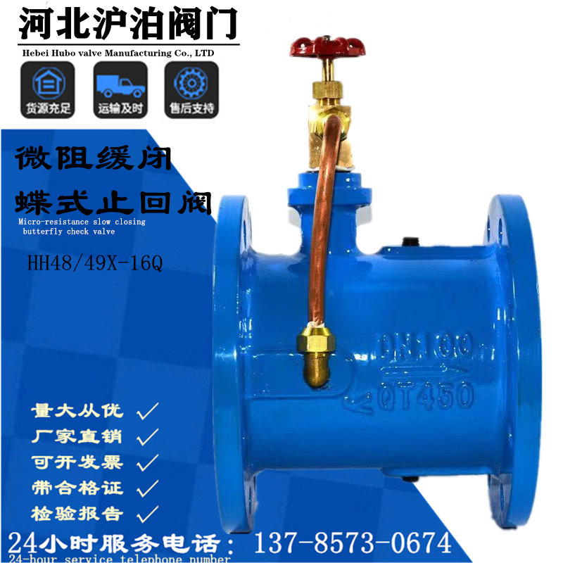 HH48 49X micro-resistance butterfly check valve DN50 65 80 100 125 150 200 250 300