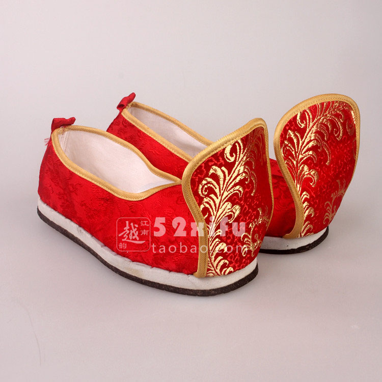 古装鞋汉服鞋婚鞋唐服男女翘头履中式婚礼鞋影