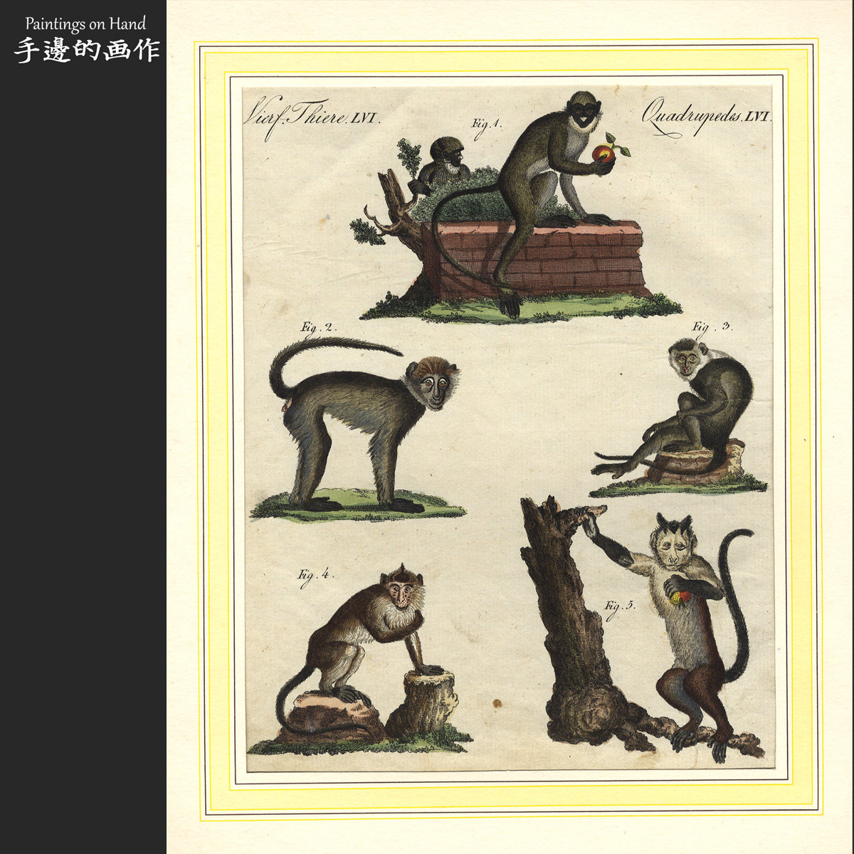 German 1790 Antiques handmade up for a bronze version of the bronze version of the ancient painting of the ancient painting core primate-Taobao