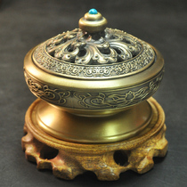 Copper incense burner home indoor incense burner aromatherapy burner antique sandalwood incense burner creative incense burner for Buddha incense ornaments