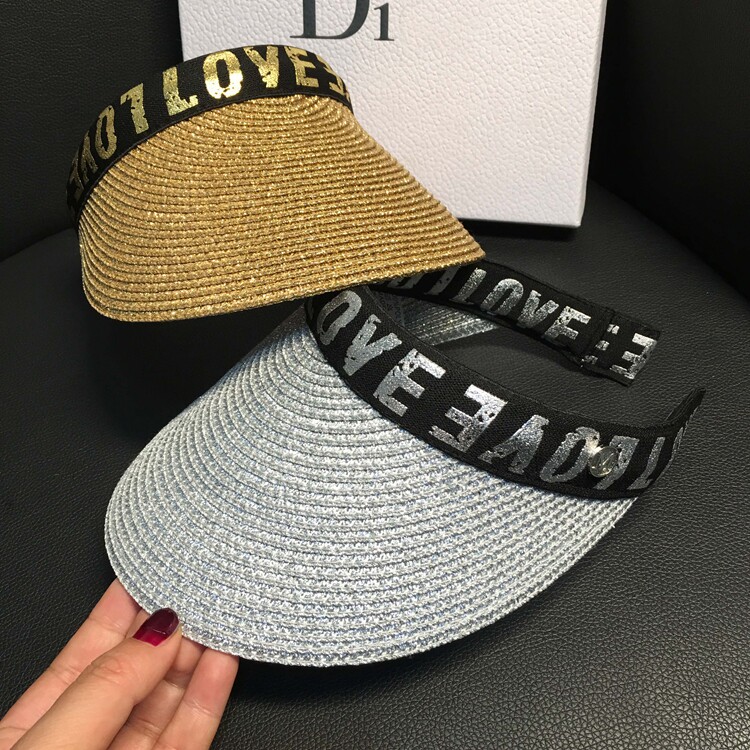 Women's summer hats, straw hats for face protection and sun protection, fashionable open-top versatile hats, letter casual cool hats, trendy detail image 14