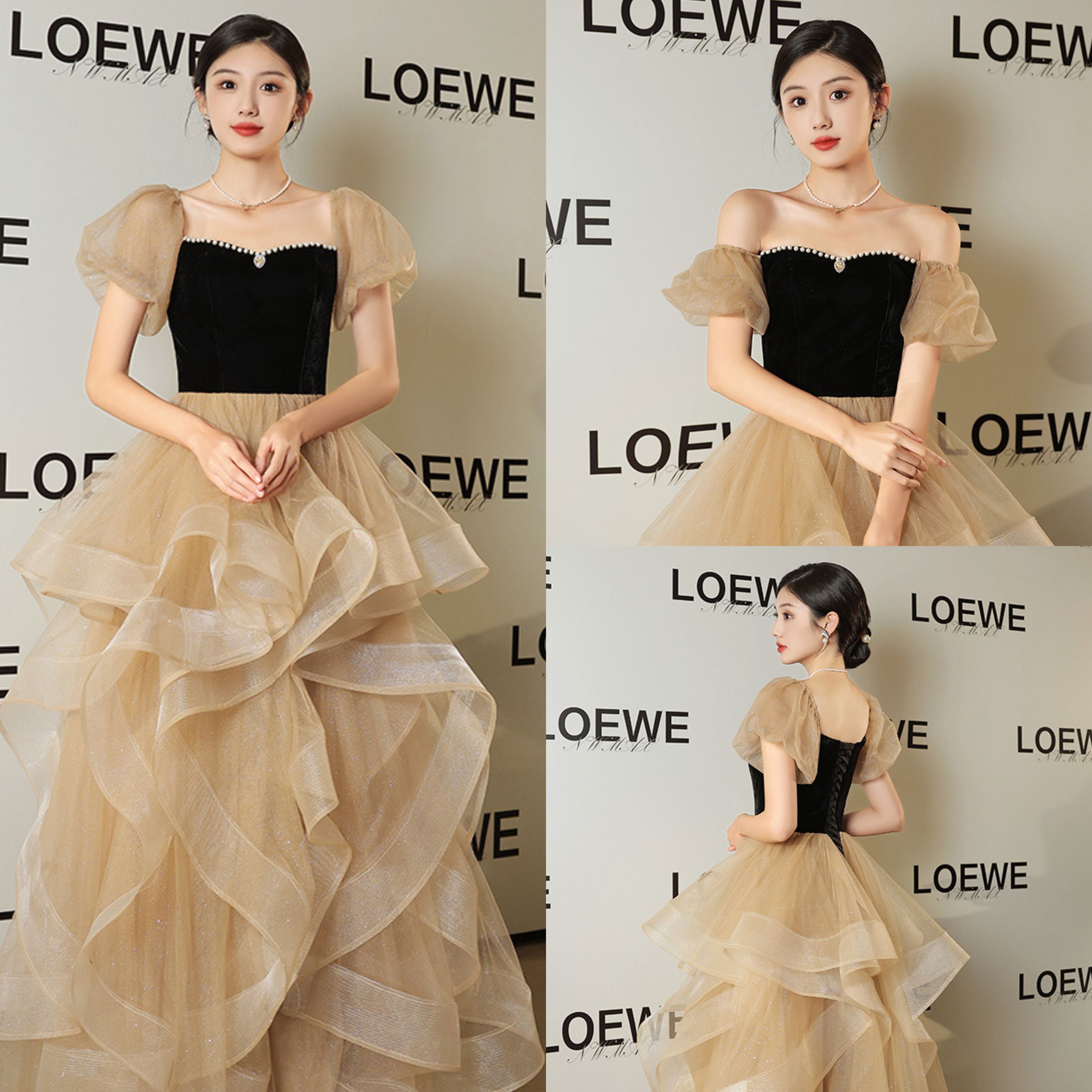  XL+T-040 Champagne pleated clothing for about 145cm rental   + $4.71 