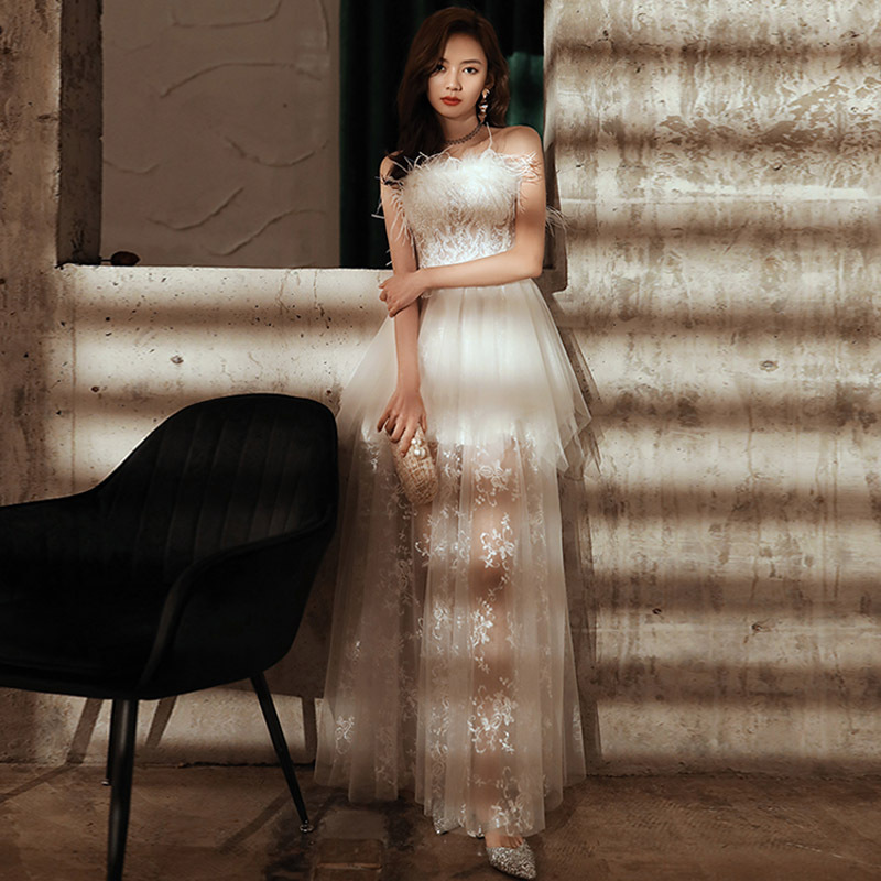  M+T-020 White feathers are rented at about 140cm in length   + $6.28 