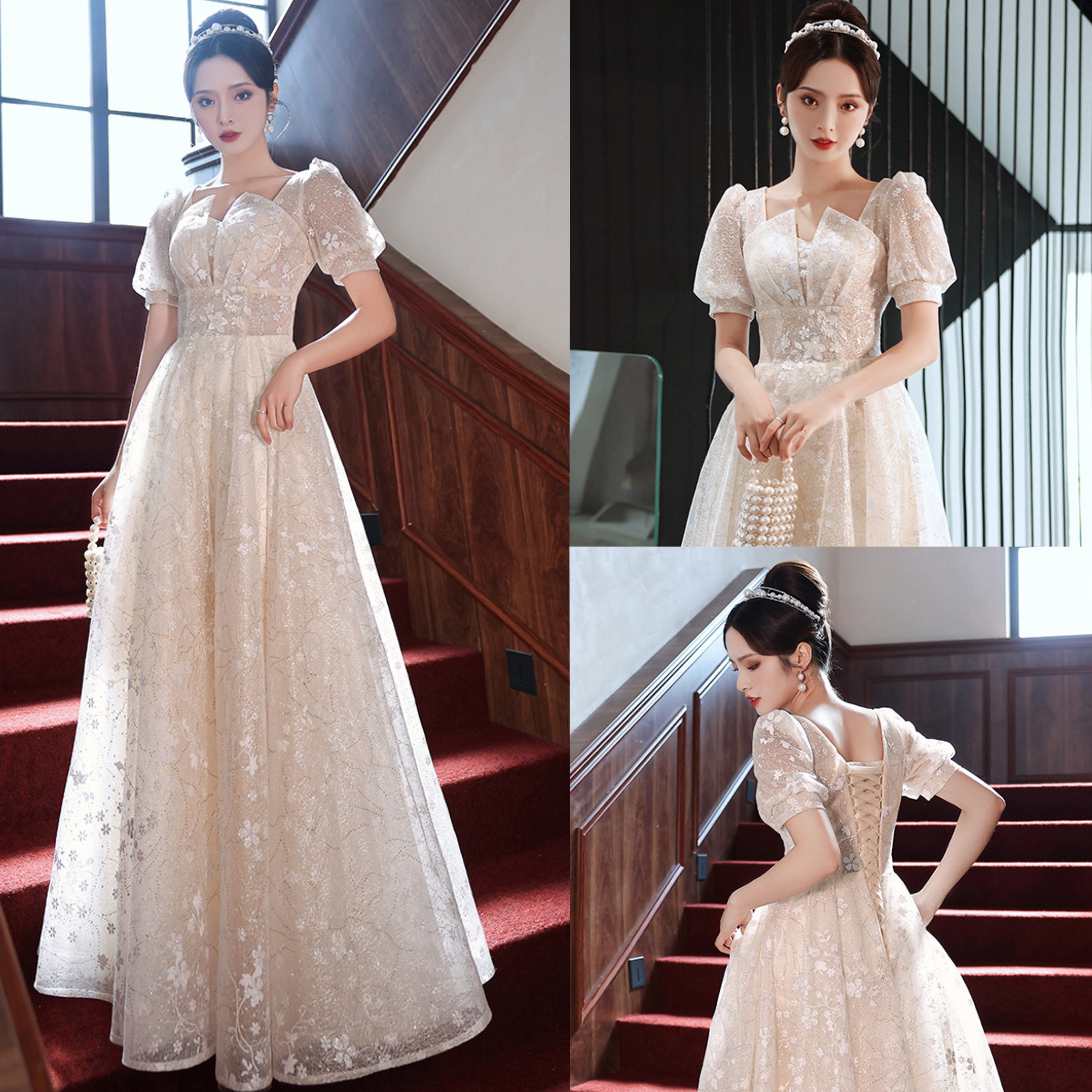  XL+T-053 Champagne flower style clothing is about 140cm rental rental   + $4.71 
